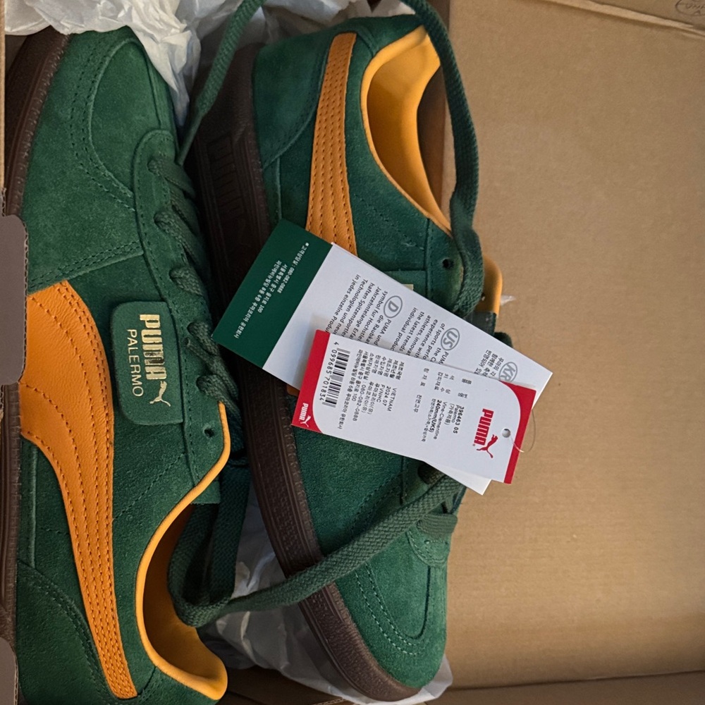 Puma Palermo Sneakers in Green and Yellow